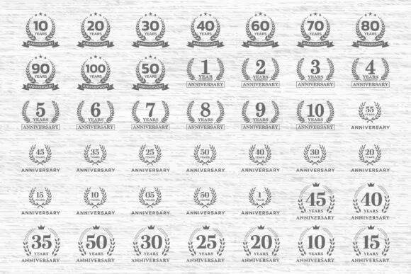Download Laurel Wreath Anniversary Badge SVG Set - Badge Collection