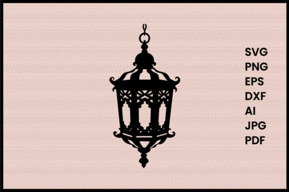 Download Hanging Lantern with Ornate Design Silho - Premium Bundle