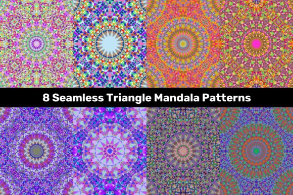 Download 8 Seamless Triangle Mandala Patterns - Triangle mandala Collection