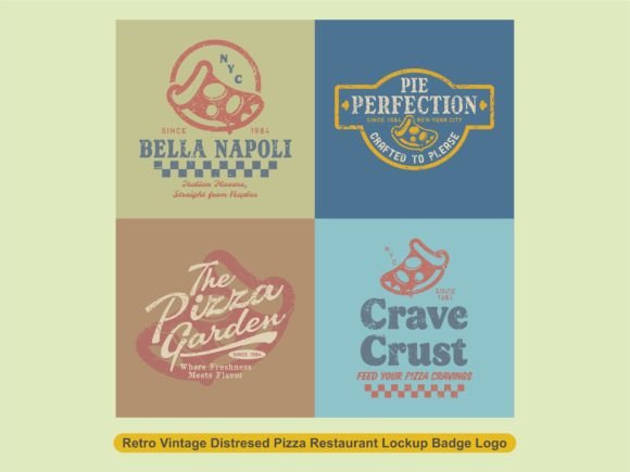 Download Retro Vintage Pizza Restaurant Badge - Badge Collection